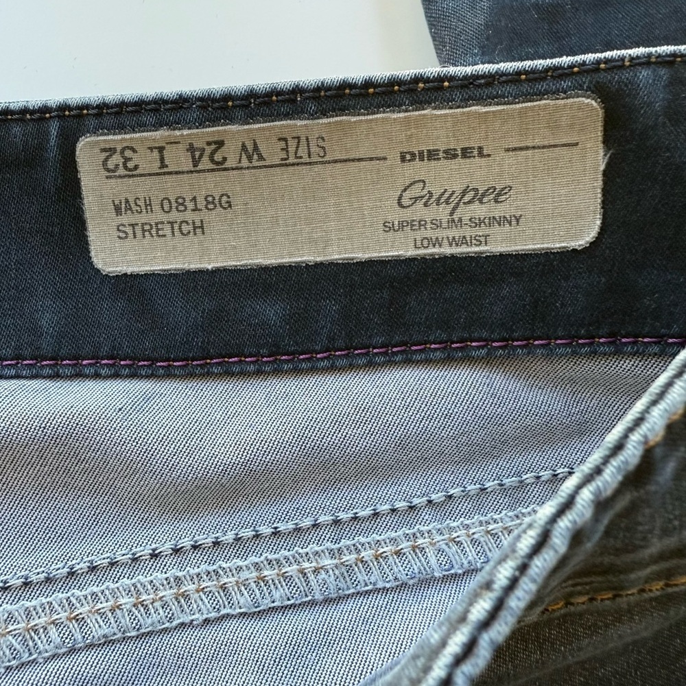 Diesel Industry Super Slim Skinny Low Waist Jeans Size 24 - Picture 4 of 8
